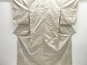 絵皿模様織り出し手織り節紬着物